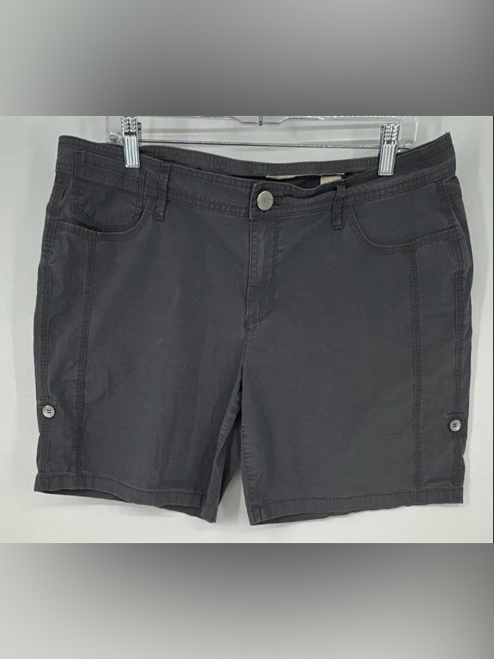 DKNY Jeans Grey Utility Roll Up Cargo Chino Shorts 14
